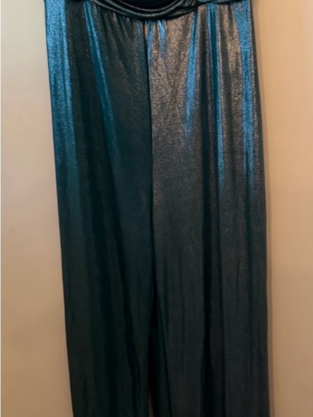 Teal Metallic jumpsuit - Women - Picture 2 of 3